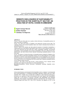 WEBSITE DISCLOSURES OF SUSTAINABILITY PRACTICES IN THE HOSPITALITY SECTOR: AN ANALYSIS OF HOTEL CHAINS IN ZIMBABWE