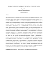 SHARIA COMPLIANCE ASSURANCE REPORTING BY ISLAMIC BANKS