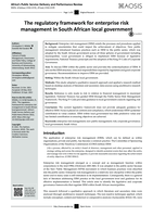 The regulatory framework for enterprise riskmanagement in South African local government
