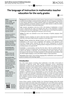 The language of instruction in mathematics teacher education for the early grades