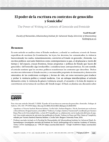 El poder de la escritura en contextos de genocidio y femicidio * The Power of Writing in Contexts of Genocide and Femicide