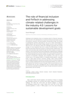 The role of financial inclusion and FinTech in addressing climate-related challenges in the industry 4.0: Lessons for sustainable development goals