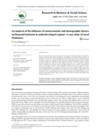 An analysis of the influence of socioeconomic and demographic factors on financial inclusion in underdeveloped regions