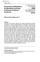Curriculum Adaptation for Blended Learning in Resource-Scarce Contexts