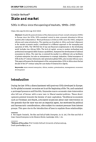 State and market - Zeitschrift fur Unternehmensgeschichte