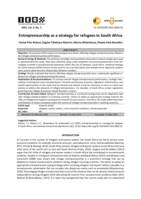 Entrepreneurship as a strategy for refugees in South Africa