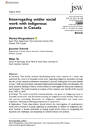 Interrogating settler social work with indigenous persons in Canada