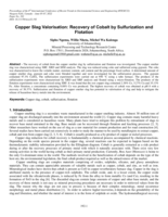 Copper Slag Valorisation: Recovery of Cobalt by Sulfurization and Flotation