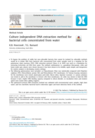 Culture independent DNA extraction method for bacterial cells concentrated from water
