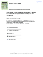 Mechanical and Acoustic Performance of Plantain (Musa Paradisiacal) Fibre Reinforced Epoxy Bio-Composite