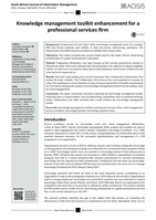 Knowledge management toolkit enhancement for a professional services firm