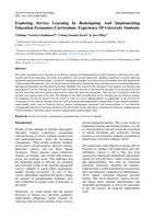 Exploring Service Learning In Redesigning And Implementing Education Economics Curriculum: Experience Of University Students