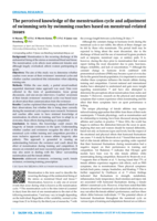 The perceived knowledge of the menstruation cycle and adjustment of swimming sets by swimming coaches based on menstrual-related issues