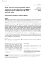 Study protocol to determine the effects of solvents on lung function among paint industry workers in Mauritius: A cross-sectional study