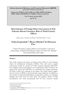 Determinants of foreign direct investment in sub-Saharan African countries: Role of third country effects