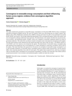 Convergence in renewable energy consumption and their influencing factors across regions: evidence from convergence algorithm approach