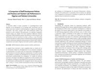 A Comparison of Staff Development Policies and Practices and Teachers' Job Performance in Nigerian and Pakistani Universities