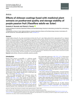 Effects of chitosan coatings fused with medicinal plant extracts on postharvest quality and storage stability of purple passion fruit ( Passiflora edulis var. Ester)