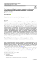 The hegemony of English in science education in India: a case study exploring impact of teacher orientation in translating policy in practice