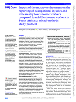 Impact of the macro-environment on the reporting of occupational injuries and illnesses by low-income workers compared to middle-income workers in South Africa: a mixed-methods study protocol