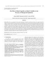 The Effect of Bank Liquidity on Bank's Stability in the Presence of Managerial Optimism