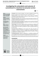 Investigating the antecedents and outcome of commitment in a business-to-consumer service environment