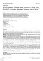 Searching for HIV and AIDS Health Information in South Africa, 2004-2019: Analysis of Google and Wikipedia Search Trends