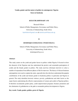 Youths, gender and the nature of politics in contemporary Nigeria: focus on Isuokoma KELECHI JOHNMARY ANI