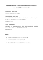 Systematic literature review of the sustainability and environmental performance of dark fermentative biohydrogen production