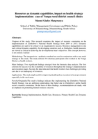 Resources as dynamic capabilities, impact on health strategy implementation: case of Vungu rural district council clinics