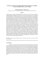 NATURAL SCIENCES TEACHERS' PERCEIVED COGNITIVE ACADEMIC LANGUAGE PROFICIENCY (CALP) NEEDS