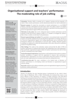 Organisational support and teachers' performance: The moderating role of job crafting