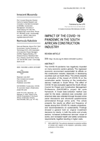 Impact of the COVID-19 pandemic in the South African construction industry