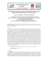 Effects of globalisation on employment relations within the film industry in South Africa