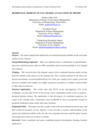 RESIDENTIAL MOBILITY IN UYO, NIGERIA: EVALUATION OF TRENDS