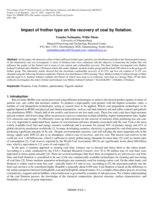 Impact of frother type on the recovery of coal by flotation