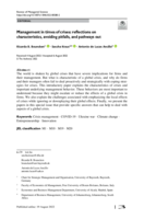 Management in times of crises: reflections on characteristics, avoiding pitfalls, and pathways out