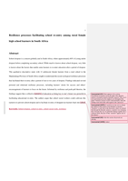 Resilience processes facilitating school re-entry among rural female high school learners in South Africa