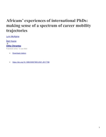 Africans' experiences of international PhDs: making sense of a spectrum of career mobility trajectories