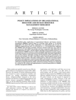 Policy Implications of Organizational Behavior and Human Resource Management Research