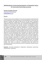 Multidisciplinary Community Development: A Substantive Theory for Community Partnerships processes