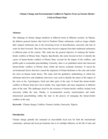 Climate Change and Environmental Conflicts in Nigeria: Focus on Farmer-Herder Crisis in Ebonyi State