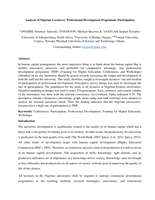 Analysis of Nigerian Lecturers' Professional Development Programme Participation
