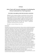 Africa Trade with Yourself: Challenges in Facilitating the African Continental Free Trade Agreement