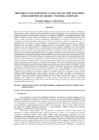 THE IMPACT OF SCIENTIFIC LANGUAGE ON THE TEACHING AND LEARNING OF GRADE 7 NATURAL SCIENCES