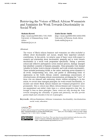 Retrieving the Voices of Black African Womanists and Feminists for Work Towards Decoloniality in Social Work