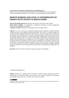 REMOTE WORKING AND COVID-19: DETERMINANTS OF PRODUCTIVITY OUTPUT IN SERVICE FIRMS