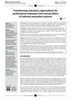 Transforming voluntary organisations for professional evaluation into central pillars of national evaluation systems