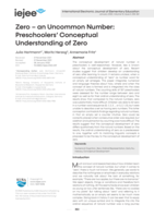 Zero – an Uncommon Number: Preschoolers‘ Conceptual Understanding of Zero