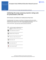 Validating the early numeracy teacher rating scale for preschoolers (TRS-EN)